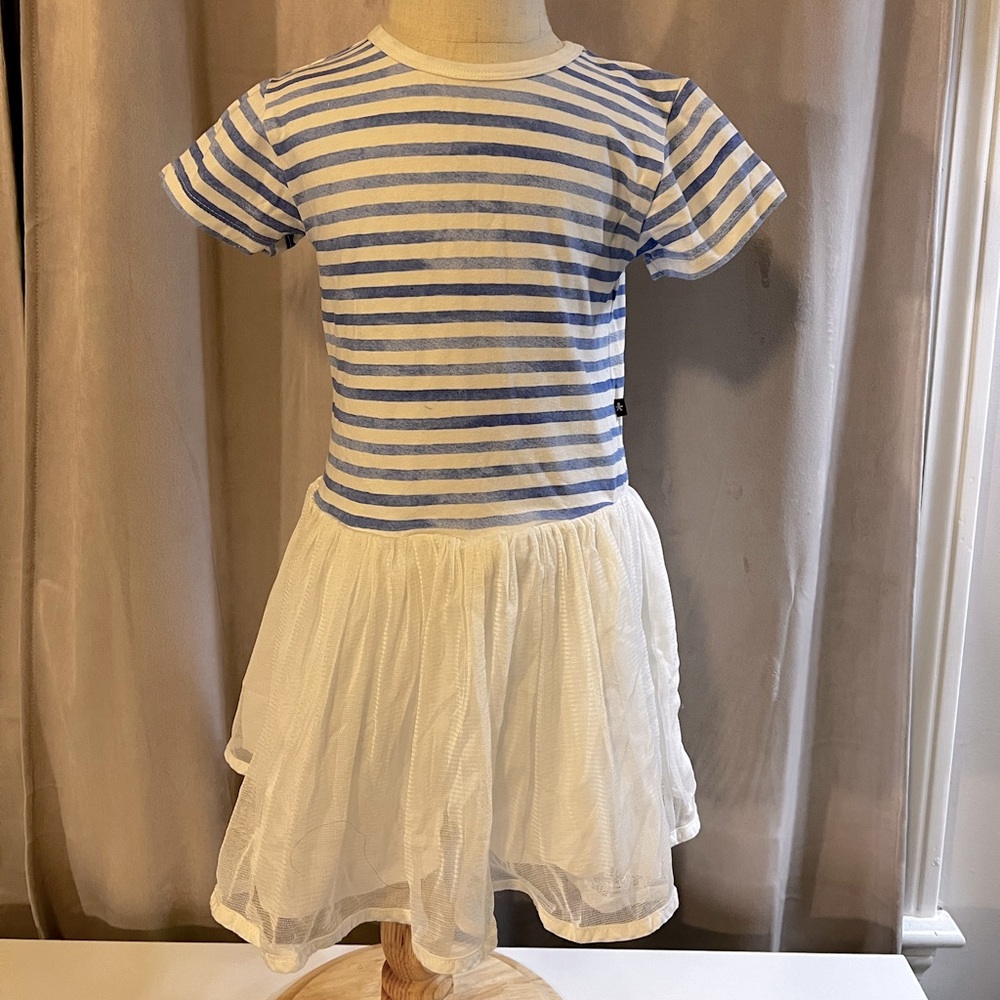 Toobydoo, cotton spandex dress with soft tulle skirt